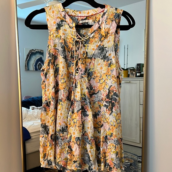Anthropologie Floral Spring Sleeveless Top - Picture 1 of 6